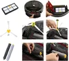 A collage of images showing replacement parts for a robot vacuum cleaner and how to install them. Produktbild-Vorschau