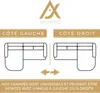 AX LIVING Canapé en L Sivaso Gris 310 cm avec fonction Voir les images du produit 6