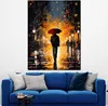 Night Mann mit Regenschirm Leinwandbild Wandbild Kunstdruck Produktbild-Vorschau 3