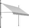 A light gray awning extended from a black frame, supported by poles, against a white background. Náhled obrázku produktu