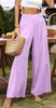 ASKSA Damen Leinenhose Sommer Elegant Hohe Taille Weites Produktbild-Vorschau 3