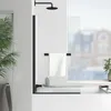 Badewannenaufsatz 70×120 cm, Faltwand, Schwarz, Aluminium, Produktbild-Vorschau 2