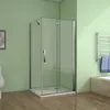 Falttürx Seitenwand :120x90cmxH.195cm Eckig Duschkabinen Produktbild-Vorschau 2