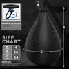 A size chart and diagram for a speedball, with a product image on the right. Produktbild-Vorschau