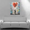 Mädchen mit Herz Ballon Street Art Leinwandbild Wandbild Produktbild-Vorschau 2