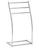 A freestanding towel rack with three arms, made of silver-colored metal. Náhled obrázku produktu