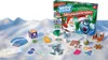 A Christmas advent calendar and its contents are displayed on a snowy surface. Produktbild-Vorschau
