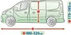 Diagram of a van with dimensions indicated by arrows and labels. Voir les images du produit