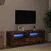 vidaXL TV-Schrank mit LED-Leuchten Räuchereiche 120x35x40 Produktbild-Vorschau 3