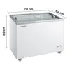 Heinner HSF-M255WHC Vrieskist 255 L, Schuifglasdeksel, Productafbeelding-voorbeeld 2