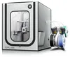 A 3D printer enclosed in a white housing with a transparent door, connected to multiple spools of filament. Náhled obrázku produktu