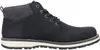 A side view of a black boot with a gray fabric cuff. Produktbild-Vorschau