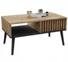 A coffee table with a wood-grain top and slatted side detail, set against a white background. Podgląd zdjęcia produktu
