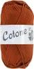 A ball of brown yarn with a label. Produktbild-Vorschau