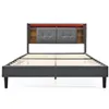160*200CM Polsterbett Doppelbett Stauraum-Kopfteil Bett mit Produktbild-Vorschau 18