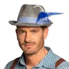 Hut Wiesn blau –   Filzhut mit Feder & Karo Band für Herren Produktbild-Vorschau 2