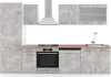 Küchenzeile Vicco R-Line Beton/Weiß 300 cm , AP Eiche, Produktbild-Vorschau 1