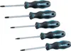 A set of five Torx screwdrivers with black and teal handles, arranged vertically against a white background. Produktbild-Vorschau