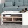 A white and wood-tone coffee table in a living room setting. Anteprima dell’immagine prodotto