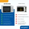 Comparison of a microwave with its features and benefits against a competitor's product. Produktbild-Vorschau