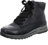 A black leather boot with black laces and a gray sole is shown against a white background. Anteprima dell’immagine prodotto