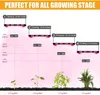 Diagram showing recommended light height and PAR values for different plant growth stages. Produktbild-Vorschau