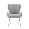 A single gray upholstered chair with silver metal legs, presented against a white background. Podgląd zdjęcia produktu