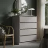 Kommode 80cm breit mit 4 Schubladen Kaschmir schmal Holz Produktbild-Vorschau 1