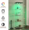 Glasvitrine Standvitrine, 4 Lagen Glas Holz Vitrine Produktbild-Vorschau 2