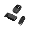 A black remote control, a black wrist strap, and a black USB charging cable are arranged on a white background. Podgląd zdjęcia produktu