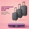 Kofferset 3tlg EVA Polyester Reisekofferset silbergrau Produktbild-Vorschau 4