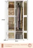 Tragbarer Kleiderschrank, 69 x 50 x 170 cm, faltbar, mit Produktbild-Vorschau 3