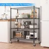Étagère à quatre niveaux avec roulettes, réglable en Voir les images du produit 11