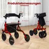 COSTWAY 2in1 Rollator mit Sitz faltbar, Gehhilfe 6-fach Produktbild-Vorschau 3