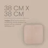 A square cushion with a textured surface is shown against a plain beige background with abstract line art. Anteprima dell’immagine prodotto