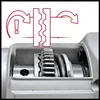Diagram showing the operation of a gear mechanism within a tool, overlaid on a close-up view of the actual gears. Náhled obrázku produktu