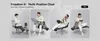 A collage of four images showing a person using a multi-position chair in different ways, with a dog present in each image. Podgląd zdjęcia produktu