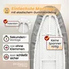 A close-up view of an ironing board cover being fitted onto an ironing board, highlighting its features and ease of use. Produktbild-Vorschau