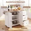 COSTWAY Küchenwagen, Servierwagen Holz mit Arbeitsplatte, 3 Produktbild-Vorschau 4