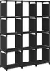 vidaXL Cube Shelf 12 priehradiek Black 103x30x141 cm Látka Náhľad obrázku produktu 8