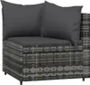 vidaXL 3-tlg. Garten-Lounge-Set mit Kissen Grau Poly Rattan Produktbild-Vorschau 4
