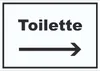 Toilette Schild mit Text und Richtungspfeil rechts Klo WC Produktbild-Vorschau 1
