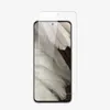 A screen protector is placed over a smartphone screen. Produktbild-Vorschau