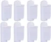 A grid of eight identical white water filter cartridges is displayed against a white background.