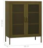 vidaXL Úložná skriňa olivovo zelená 80x35x101,5 cm Oceľ Náhľad obrázku produktu 7