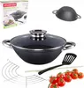 WOK-PFANNE AUS GUSSEISEN 28 cm Deckel INDUKTION KAMILLE Produktbild-Vorschau 9