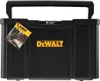 A black Dewalt TSTAK tool box with a yellow tag attached. Anteprima dell’immagine prodotto