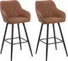 BELIANI Trendy Barstuhl 2er Set Goldbraun Stoff 104 cm Produktbild-Vorschau 1