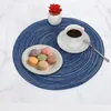 OKWISH 6er Set Tischsets Abwaschbar Rund, Platzsets Blau Produktbild-Vorschau 4