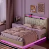 Łóżko platformowe INONEFT, 140x200 cm, z podnoszanym Podgląd zdjęcia produktu 3